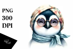 Whimsical Cute Penguin Scarf Sunglasses Clipart Product Image 1