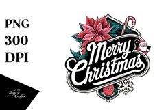 Merry Christmas Poinsettia PNG Product Image 5