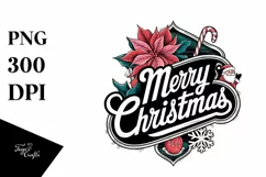 Merry Christmas Poinsettia PNG Product Image 5