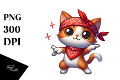 Playful Kitten Bandana PNG Product Image 1