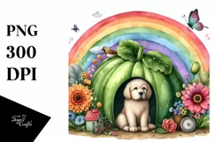 Colorful Vegetable Rainbow Dog,Bicycle | Watercolor Product Image 3