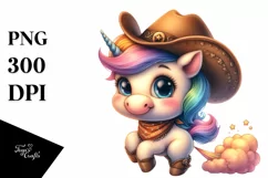 Farting Cowboy Unicorn | Clipart Product Image 1