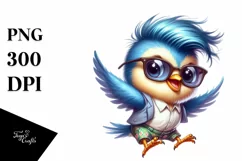 Cute Baby Bird Jumping PNG Product Image 1