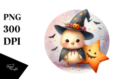 Cute Halloween Baby Koala on Moon PNG Product Image 1