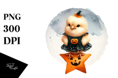 Cute Halloween Baby Chicken PNG Product Image 1