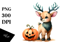 Colorful Baby Elk Halloween Scenery | Clipart Product Image 1