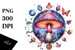 Magical Mushroom Tarot, Vibrant PNG Product Image 1