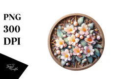 Abstract Pastel Wooden Stained Jasmine, PNG Product Image 1