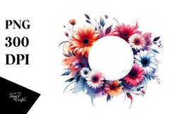 Vibrant Horizontal Frame Gerbera | Sublimation | Clipart Product Image 3