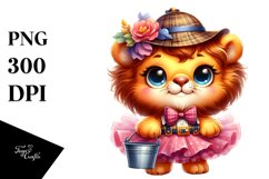 Baby Lion with Tutu, Vibrant PNG Product Image 1