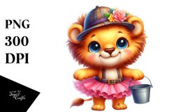 Baby Lion with Tutu, Vibrant PNG Product Image 1