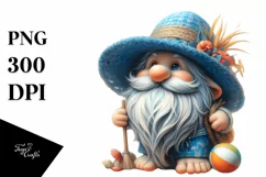 Gnome Beach Wear Blue Hat | Sublimation | Clipart Product Image 3