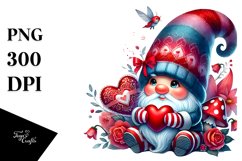 Detailed Valentines Gnome with Large Detailed Hat PNG Product Image 1