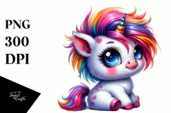 Vibrant Baby Unicorn Clipart Product Image 1
