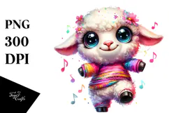 Vibrant Baby Lamb Dancing Awkwardly PNG Product Image 1