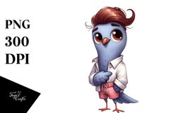 Dove Standing in Beachwear | Clipart Product Image 3