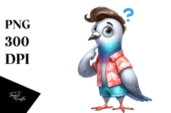 Dove Standing in Beachwear | Clipart Product Image 1