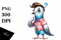 Dove Standing in Beachwear | Clipart Product Image 3