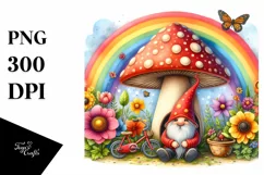 Colorful Nature Rainbow Gnome,Bicycle | Watercolor Product Image 3