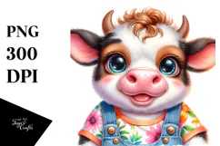 Energetic Baby Cow PNG Product Image 1