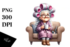 Colorful Lady Sitting Sofa, Mug | Watercolor Product Image 1