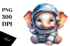 Energetic Baby Elephant in Watercolor PNG Product Image 1