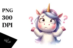 Funny Confused Unicorn PNG Product Image 1