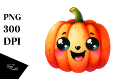 Funny Watercolor Pumpkin Splash | Clipart Product Image 1