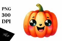 Funny Watercolor Pumpkin Splash | Clipart Product Image 1