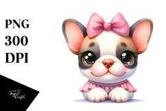 Watercolor Cute French Bulldog PNG Product Image 1
