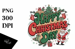 Retro Happy Christmas Day Png Product Image 1