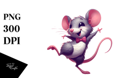 Dramatic Mouse with Bow Tie, Transparent PNG Product Image 1