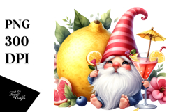 Cute Gnome Drinking Cocktail PNG Product Image 1