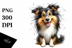 Crazy Collie, Popping Eyes | Sublimation | Clipart Product Image 1