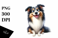 Crazy Collie, Popping Eyes | Sublimation | Clipart Product Image 1