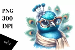 Funny Cute Peacock Smiling with Silk Scarf and Sunglasses | Product Image 3