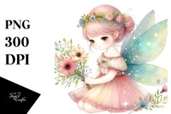 Running Cute Fairy in Watercolor Product Image 1