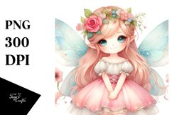 Watercolor Fairy Running with Splashes Product Image 1