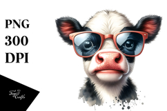 Funny Baby Cow with Sunglasses, High Quality PNG Product Image 1