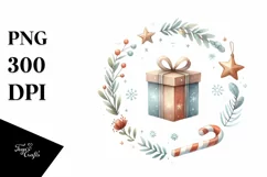 Simple Watercolor Christmass Winter Tree PNG Product Image 1