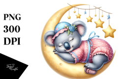 Baby Koala Dressed for Summer Sleeping On the Moon | Product Image 1