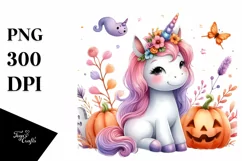 Simple Baby Unicorn Halloween Clipart Product Image 3