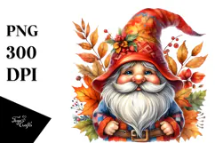 Vibrant Watercolor Gnome PNG Product Image 1