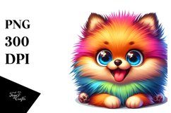 Colorful Funny Baby Pomeranian PNG Product Image 1