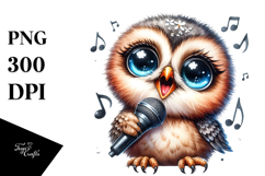 Energetic Baby Owl PNG Product Image 1