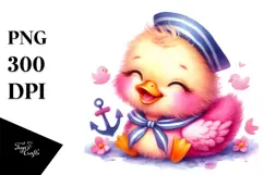 Resting Baby Sailor Duck PNG Product Image 1