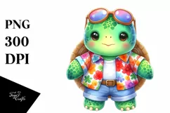 Colorful Baby Turtle | Summer Outfit Clipart Product Image 3