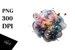 Glossy Cosmos with Golden Insertions | Sublimation Clipart Product Image 3