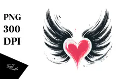 Heart with Wings, PNG Product Image 1
