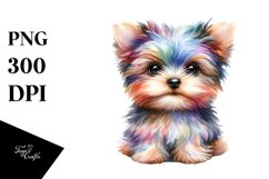 Watercolor Cute Colorful Yorkipoo Clipart Product Image 3